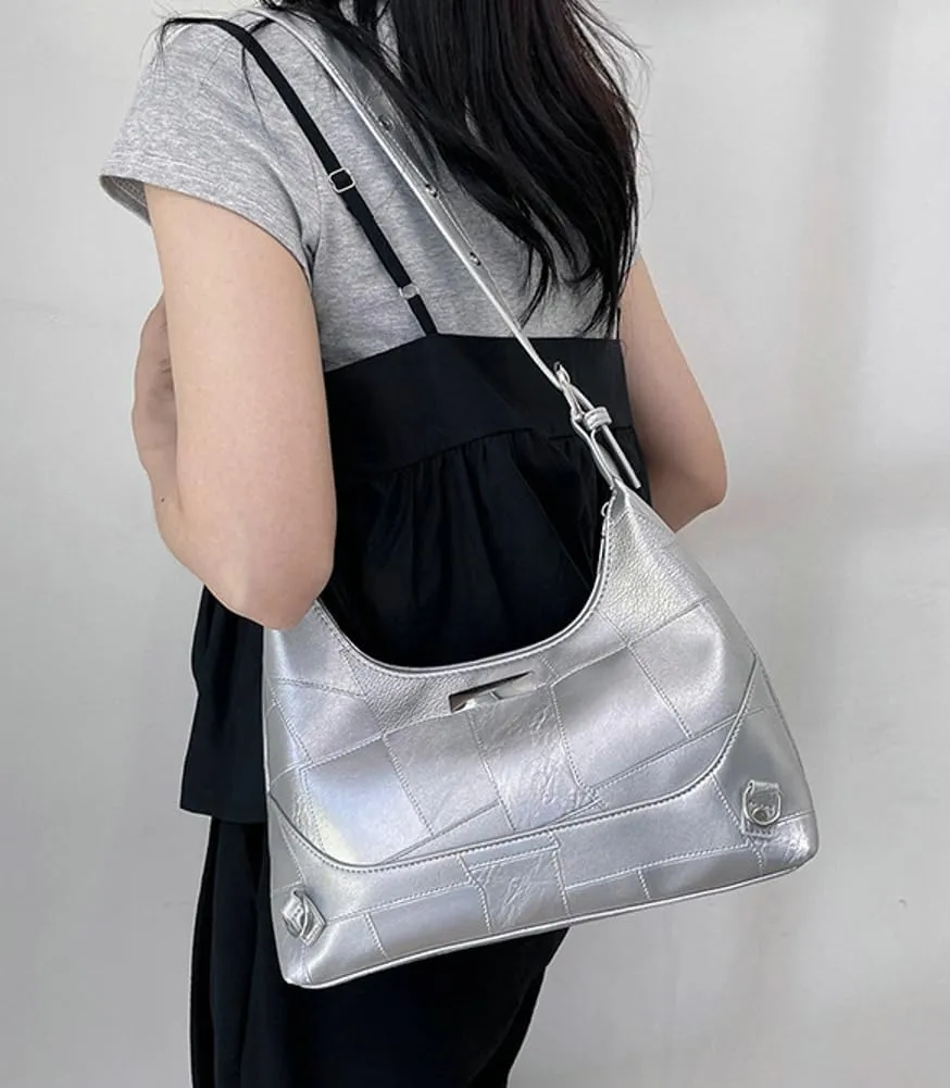 Women PU Leather Shoulder Bags Y2K Vegan Leather Vintage Tote Bags Clutch Purse Tote Hobo Handbags