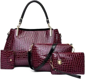 Women Tote Bag Crocodile Pattern Bucket Bag Shoulder Bags Top Handle Bag Purse