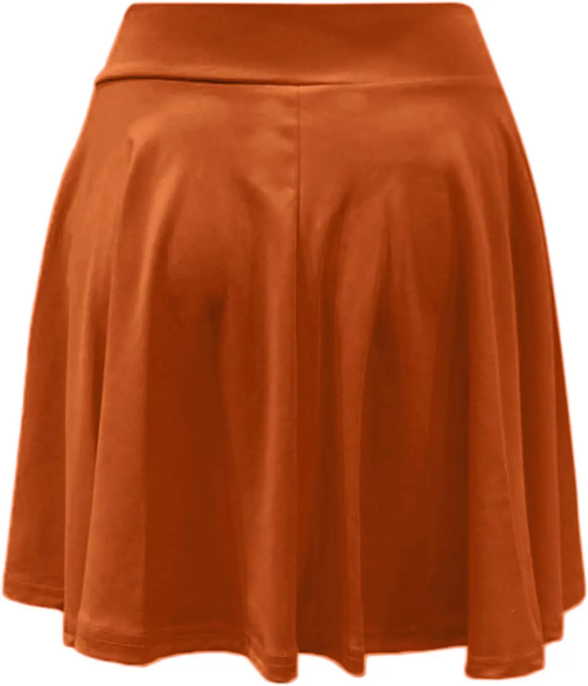 Women's Basic Mini Skirt Elastic High Waisted Casual Stretchy Pleated Skirts with Shorts A-Line Swing Short Dress