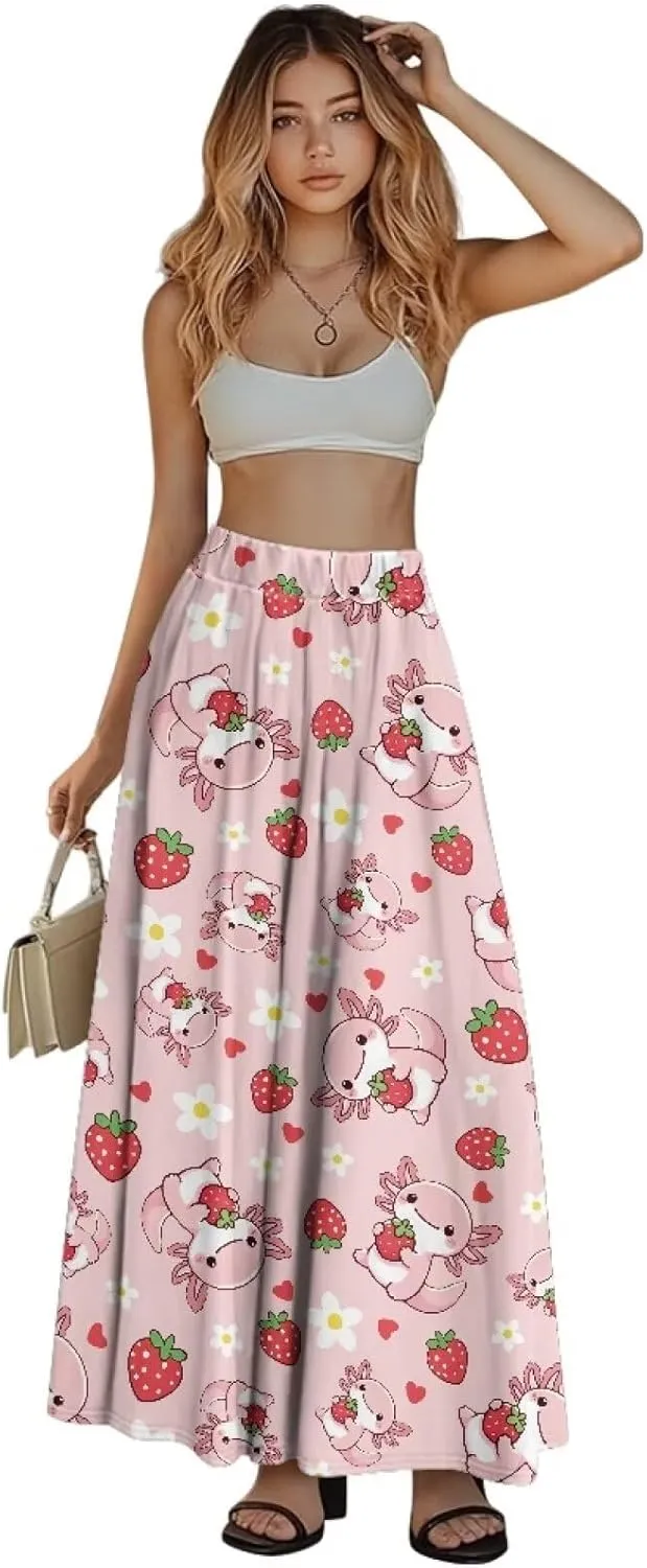 Womens Maxi Polyester Skirt Fall Wedding Dresses Winter Party Elegant High Waisted Skirts with Pockets
