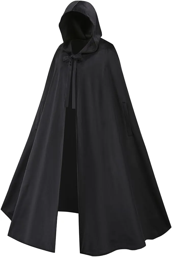 Womens Renaissance Hooded Cloak Medieval Capes with Armholes Hobbit Halloween Costume Outfits
