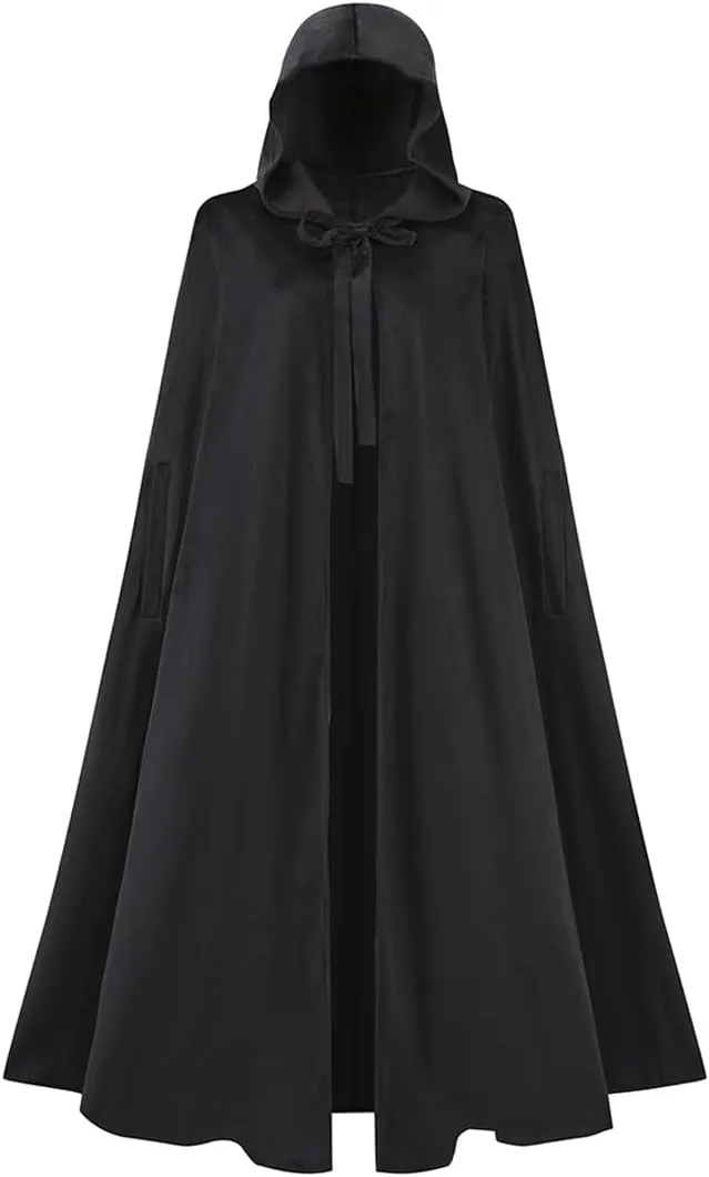 Womens Renaissance Hooded Cloak Medieval Capes with Armholes Hobbit Halloween Costume Outfits