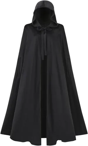 Womens Renaissance Hooded Cloak Medieval Capes with Armholes Hobbit Halloween Costume Outfits