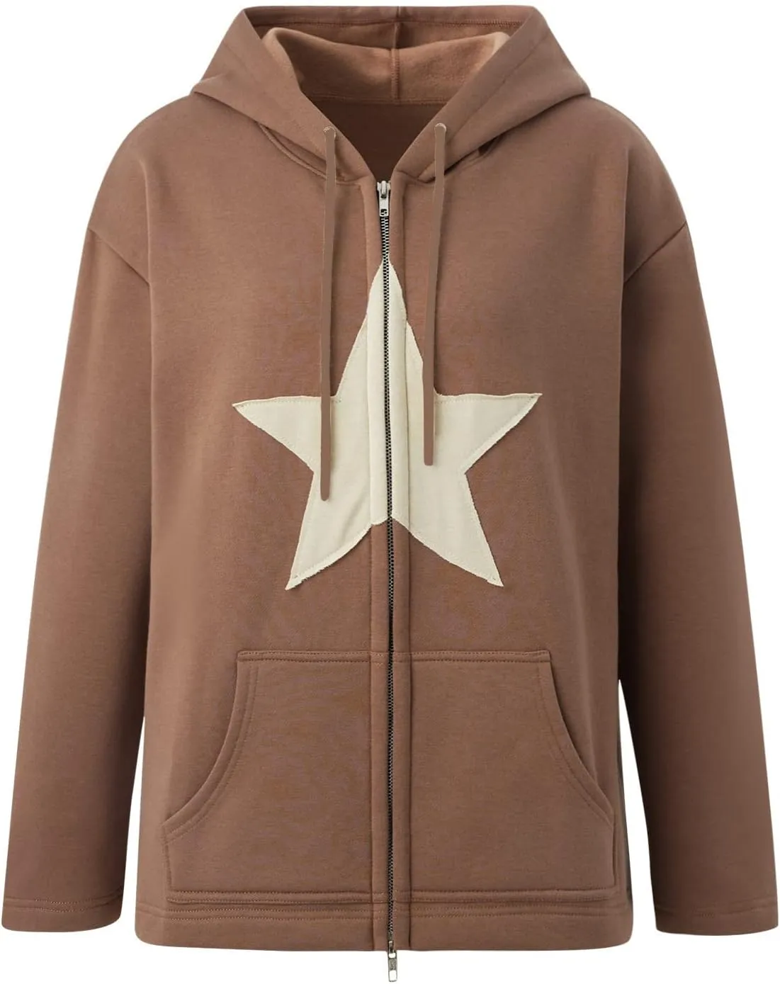 Womens Star Graphic Zip Up Hoodies Y2K Vintage Cute Oversized Hoodies Y2K Jackets Sweatshirt Harajuku Emo Streetwear