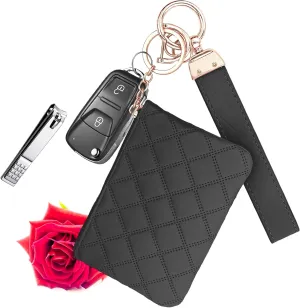 Wristlet Keychain for Women Leather Wallet Bracelet Car Key Chain Mini Coin Purse Wrist Chain for Wallets