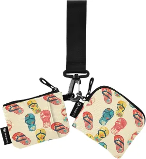 xigua Cartoon Slippers Mini Zip Around Wristlet Wallets,Portable Women Dual Pounch Wristlet Detachable Coin Purse Pouch for Travel Sports Outdoors201